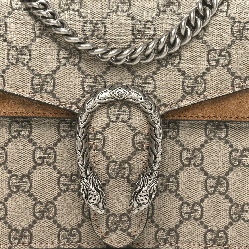 Gucci GG Supreme Monogram Mini Dionysus Shoulder Bag Taupe