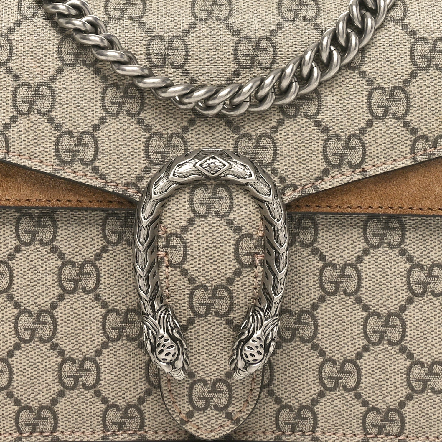 Gucci GG Supreme Monogram Mini Dionysus Shoulder Bag Taupe