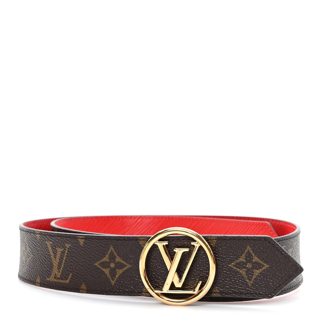 Louis Vuitton Monogram Epi 35mm LV Circle Reversible Belt 80 32 Coquelicot