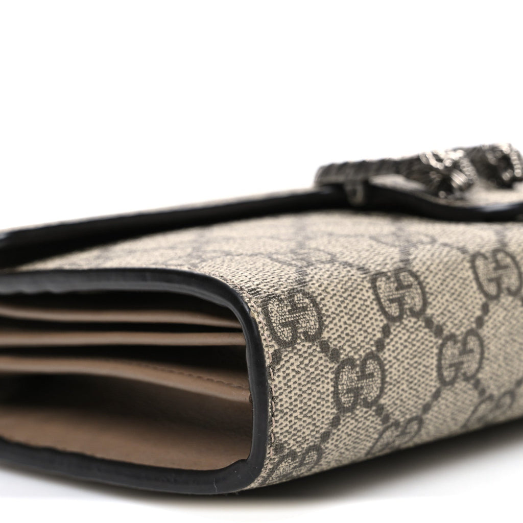 Gucci GG Supreme Monogram Mini Dionysus Chain Wallet Beige Taupe