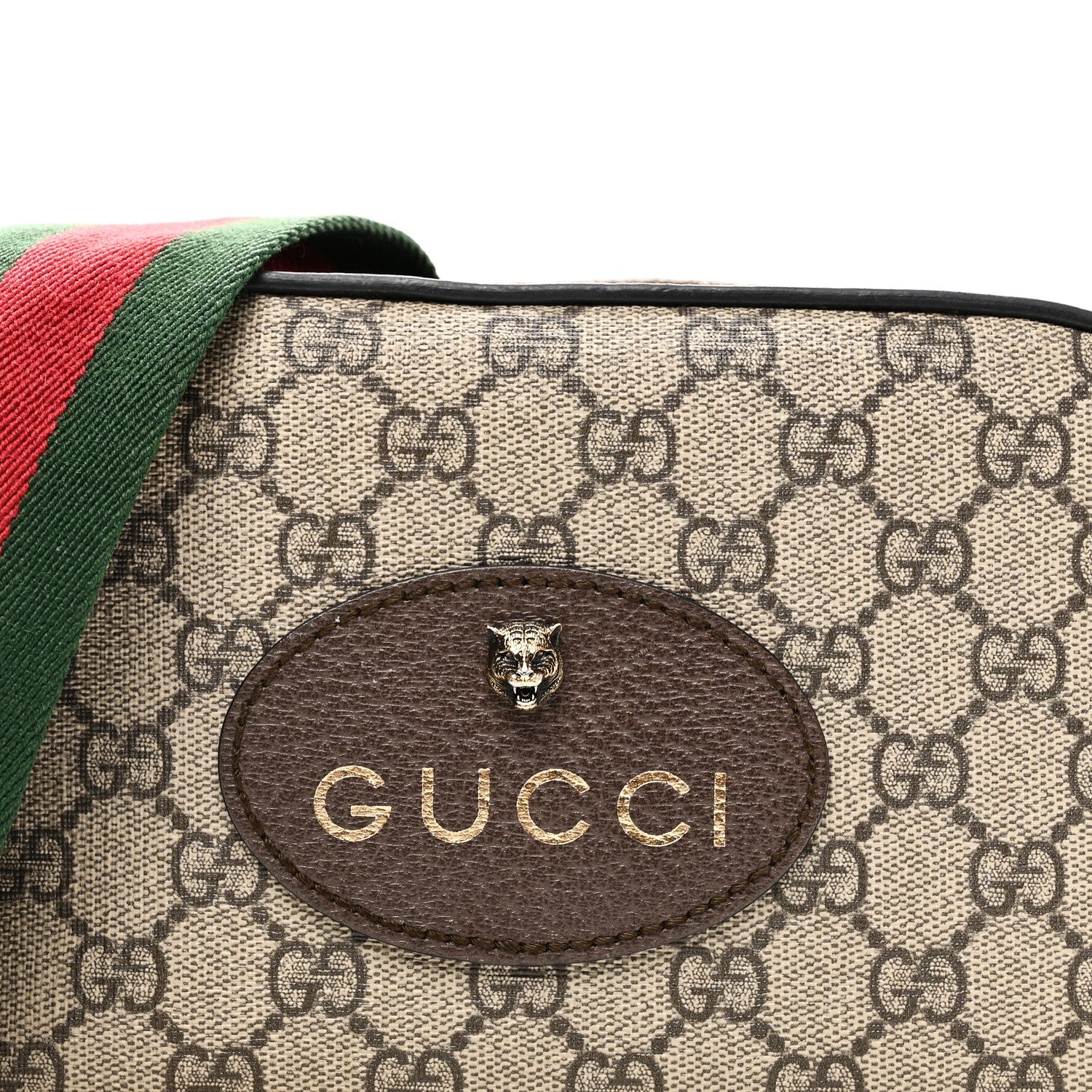 Gucci GG Supreme Monogram Web Neo Vintage Shoulder Bag Beige New Acero Crop