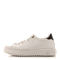 Louis Vuitton Lambskin Embossed Monogram Time Out Sneakers 35  White