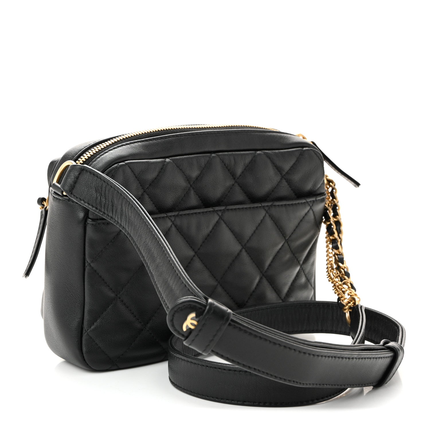 Chanel Calfskin Quilted Small Camera Case Black