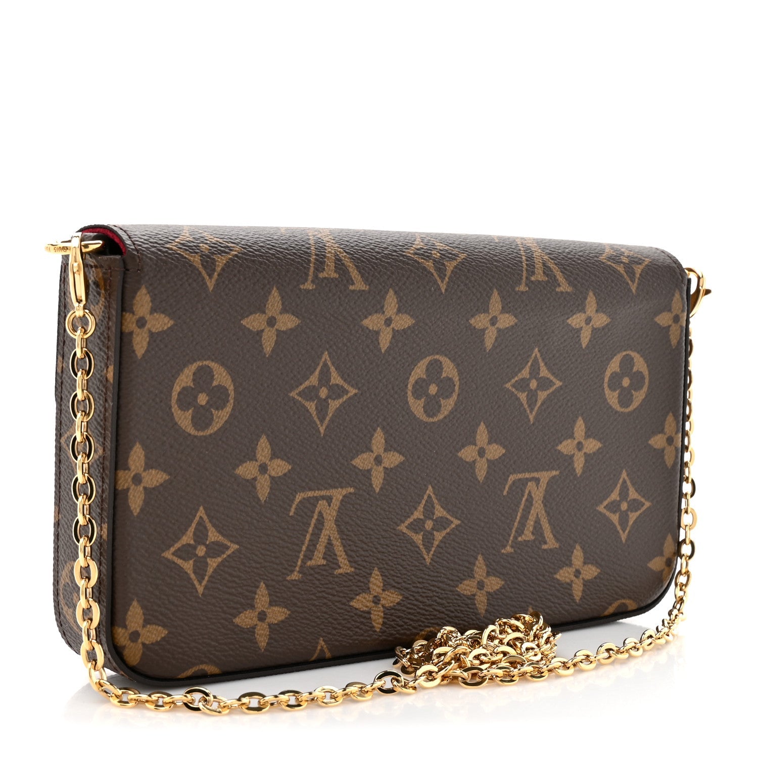 Louis Vuitton Monogram Pochette Felicie Chain Wallet Fuchsia