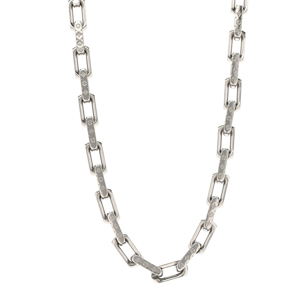 Louis Vuitton Monogram Chain Necklace Silver
