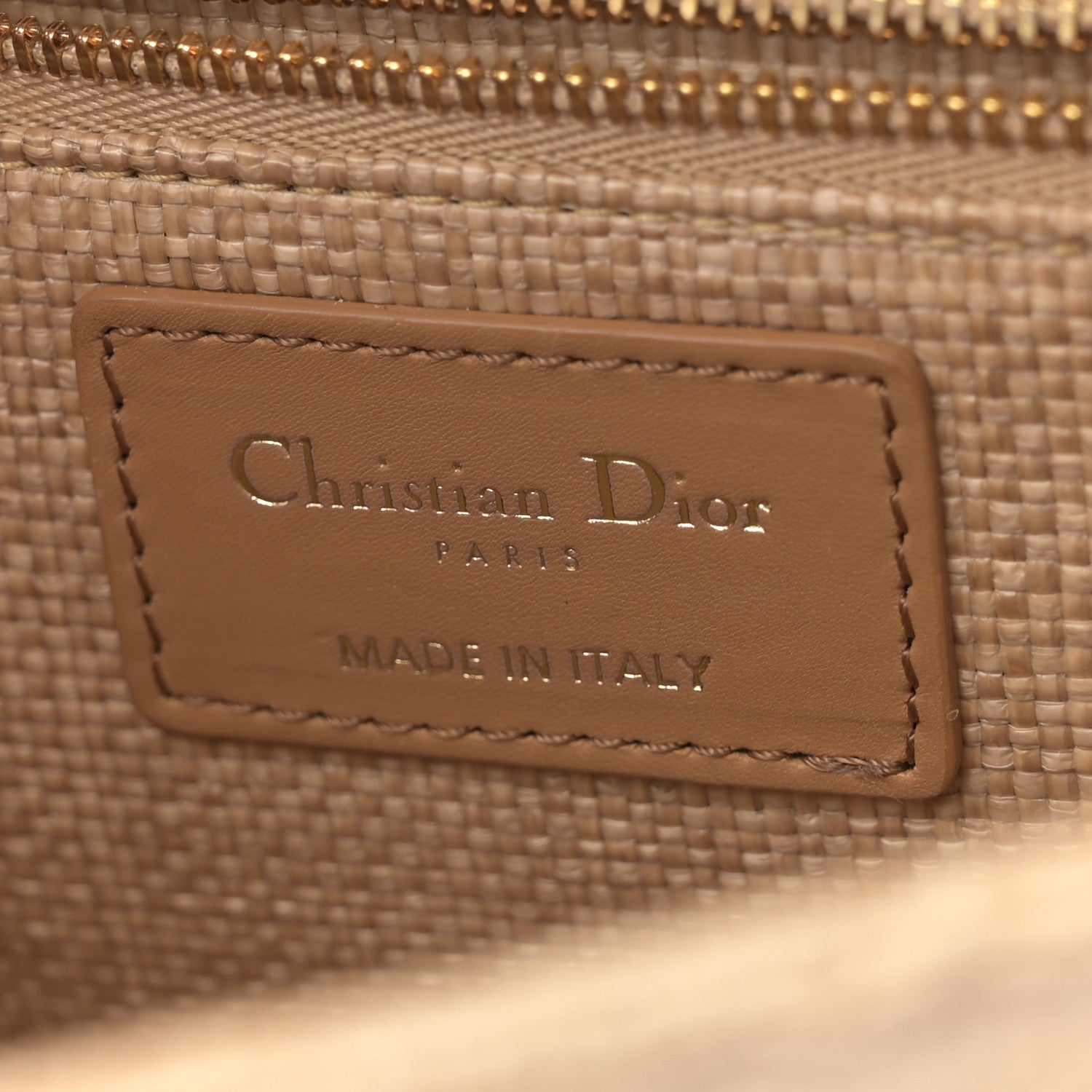 Christian Dior Raffia Calfskin 30 Montaigne Flap Bag Beige