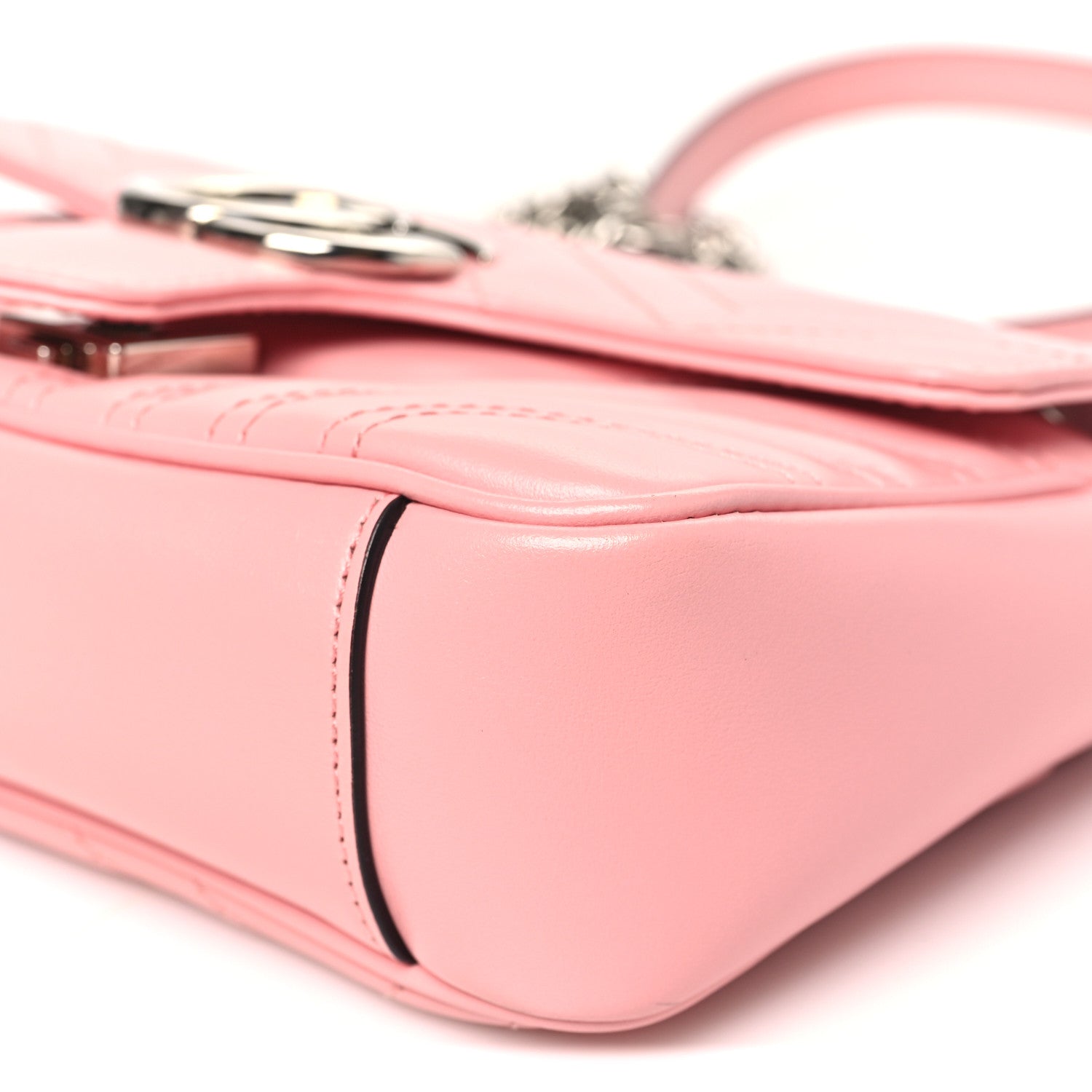 Gucci Calfskin Matelasse Mini GG Marmont Shoulder Bag  Wild Rose