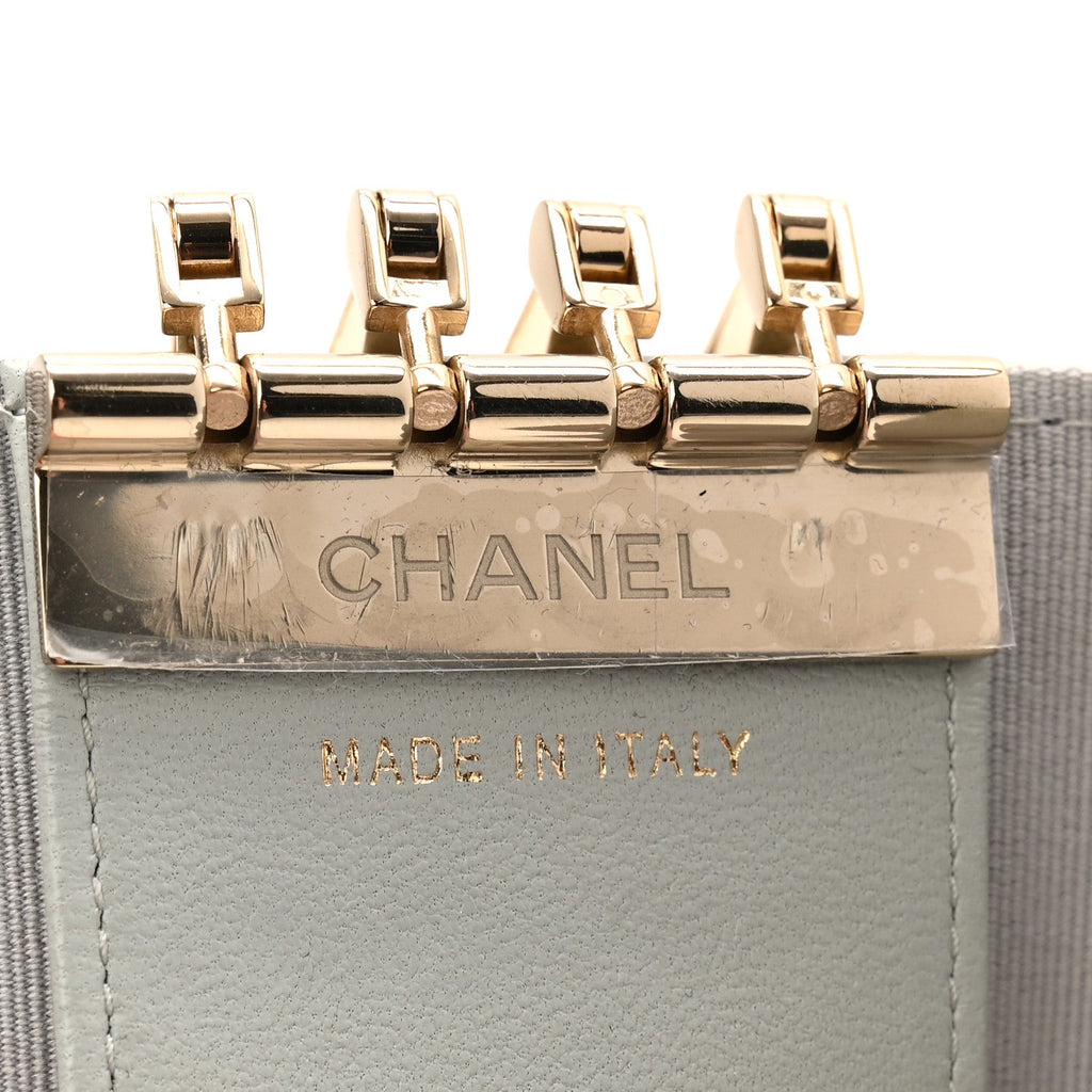 Lambskin Quilted Classic 4 Key Holder Wallet Grey