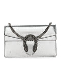 Gucci Metallic Calfskin Super Mini Dionysus Shoulder Bag Silver