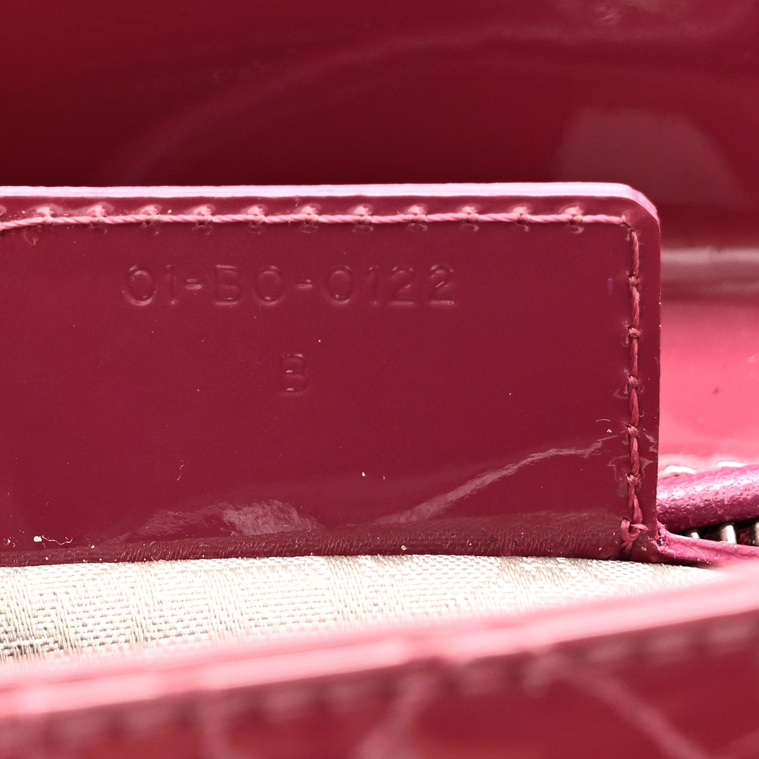 Christian Dior Patent Cannage Medium Lady Dior Dark Pink
