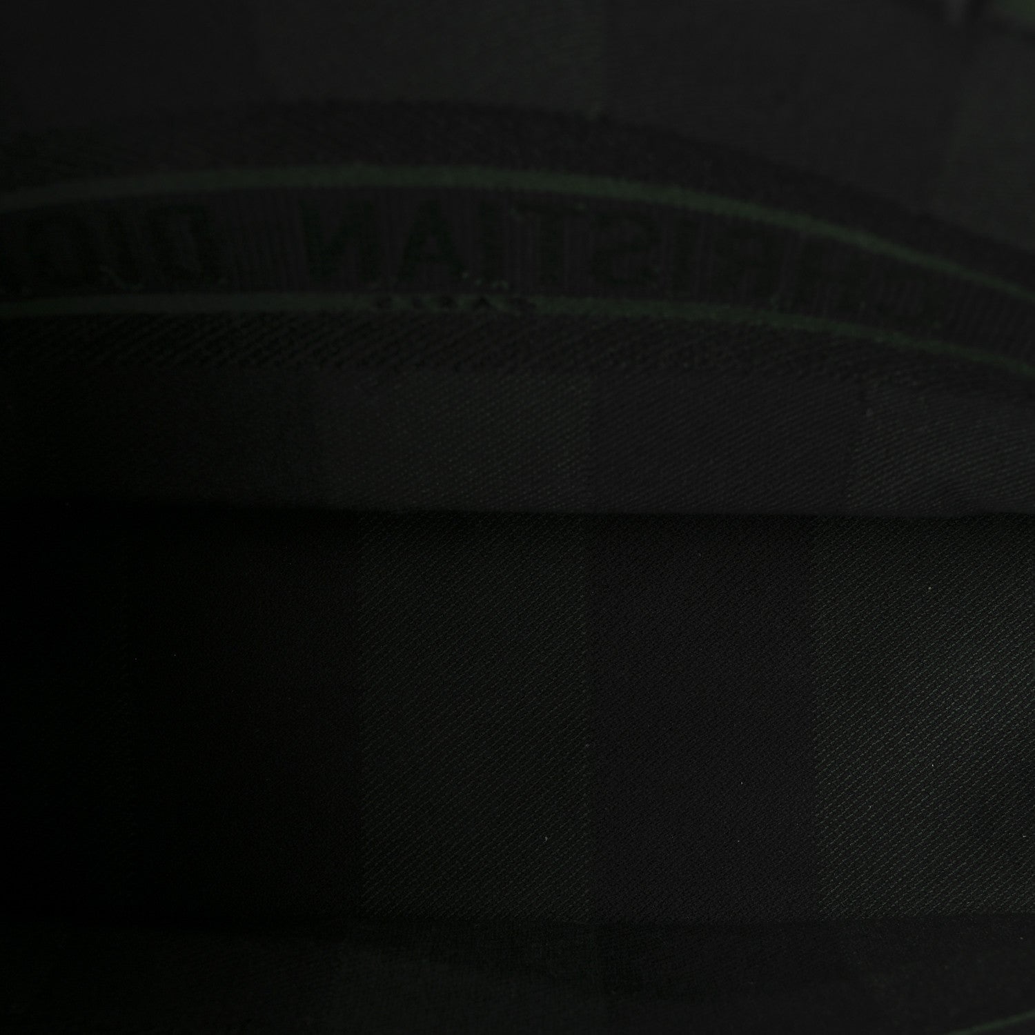 Christian Dior Canvas Embroidered Checkered Book Tote Black Green