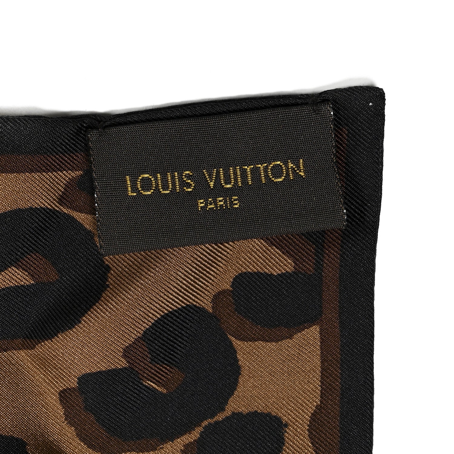 Louis Vuitton Silk Leopard Bandeau Scarf Marron