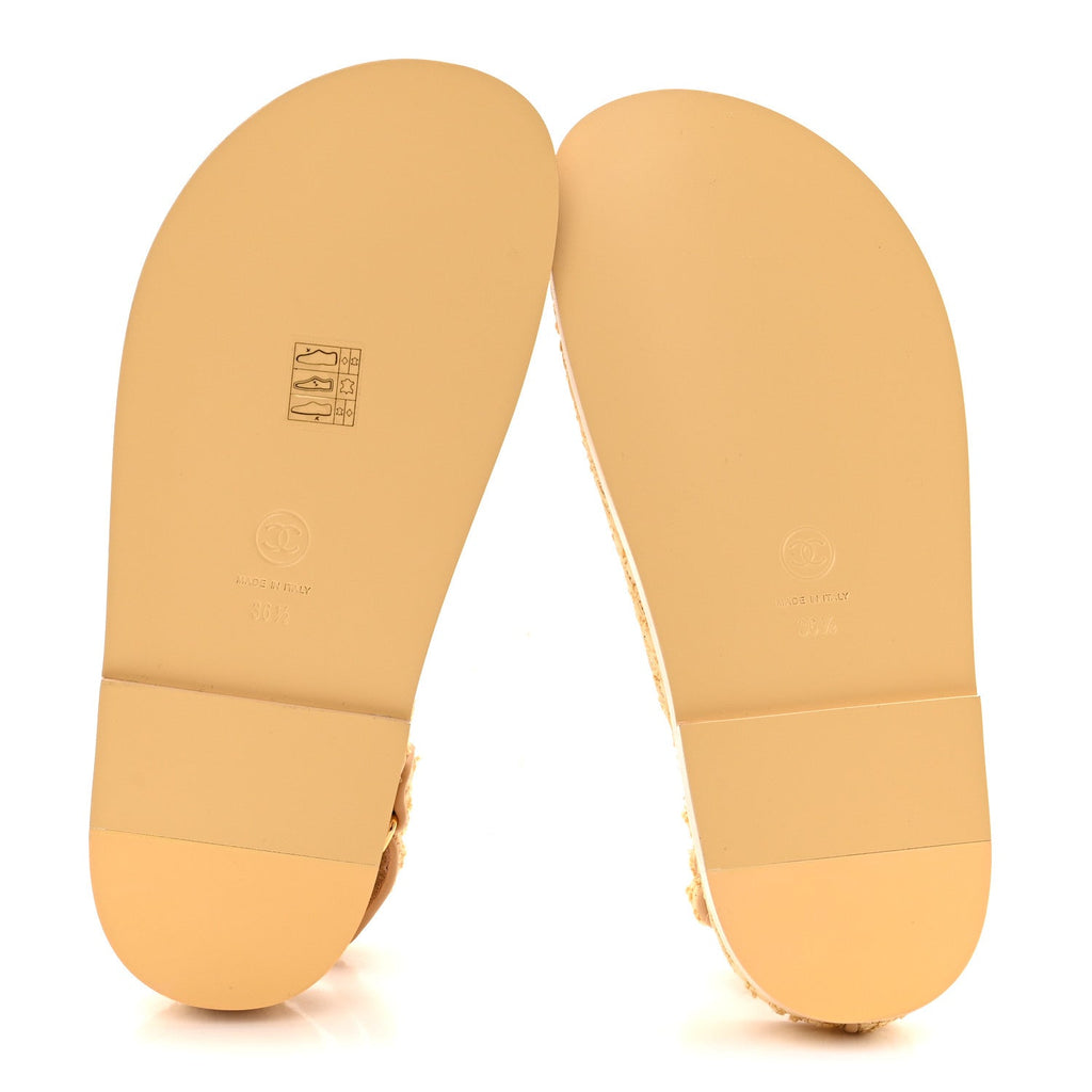 Braided Fabric Velcro Dad Sandals 36.5 Beige