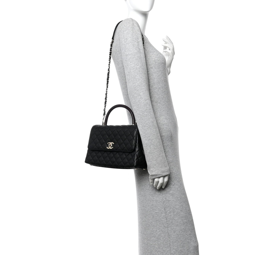 Chanel Caviar Quilted Small Coco Handle Flap Black