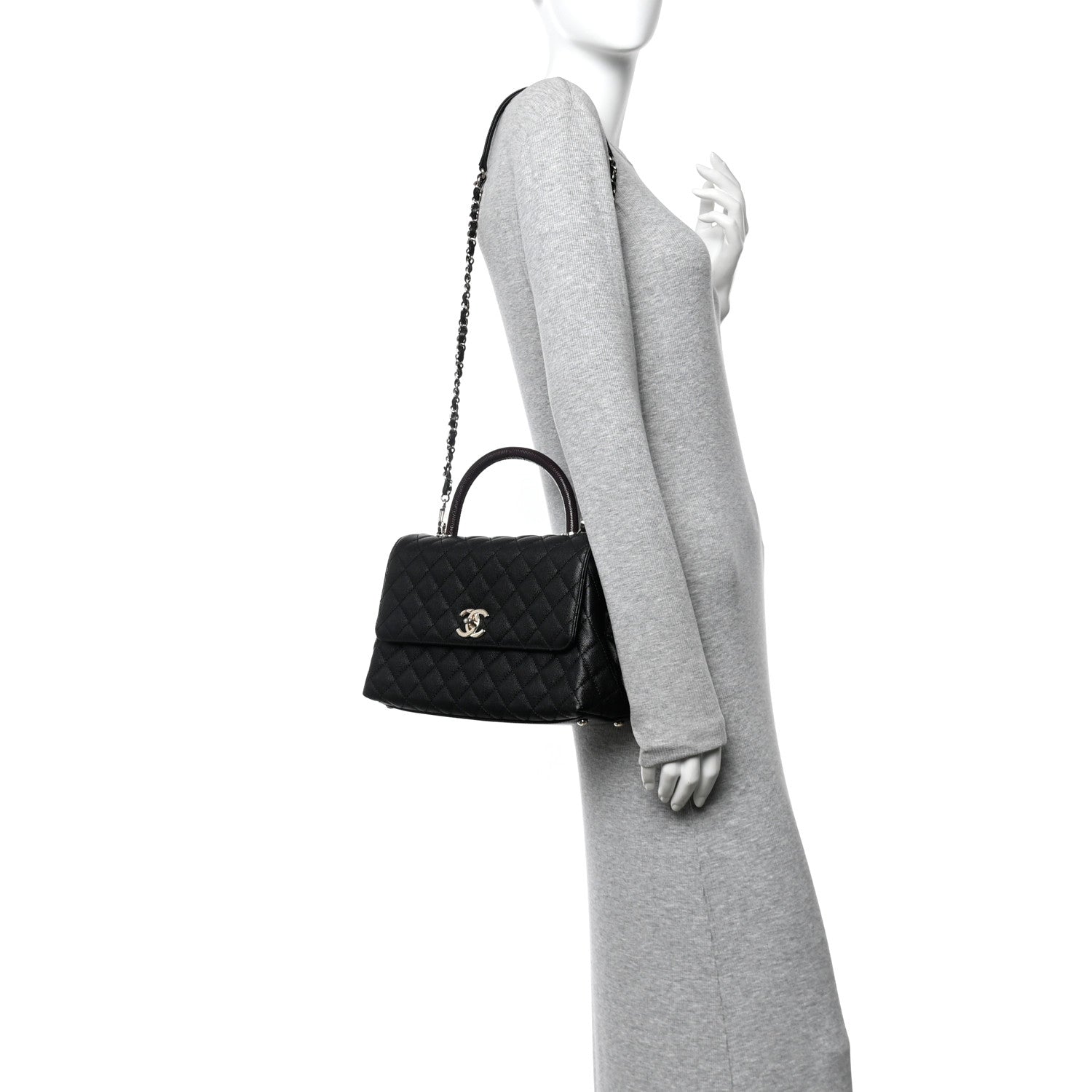 Chanel Caviar Quilted Small Coco Handle Flap Black