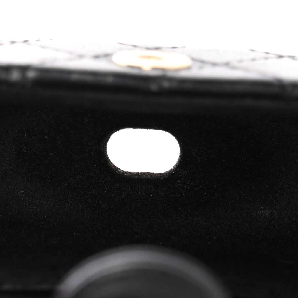 Lambskin Quilted Airpods Pro Case With Chain Black