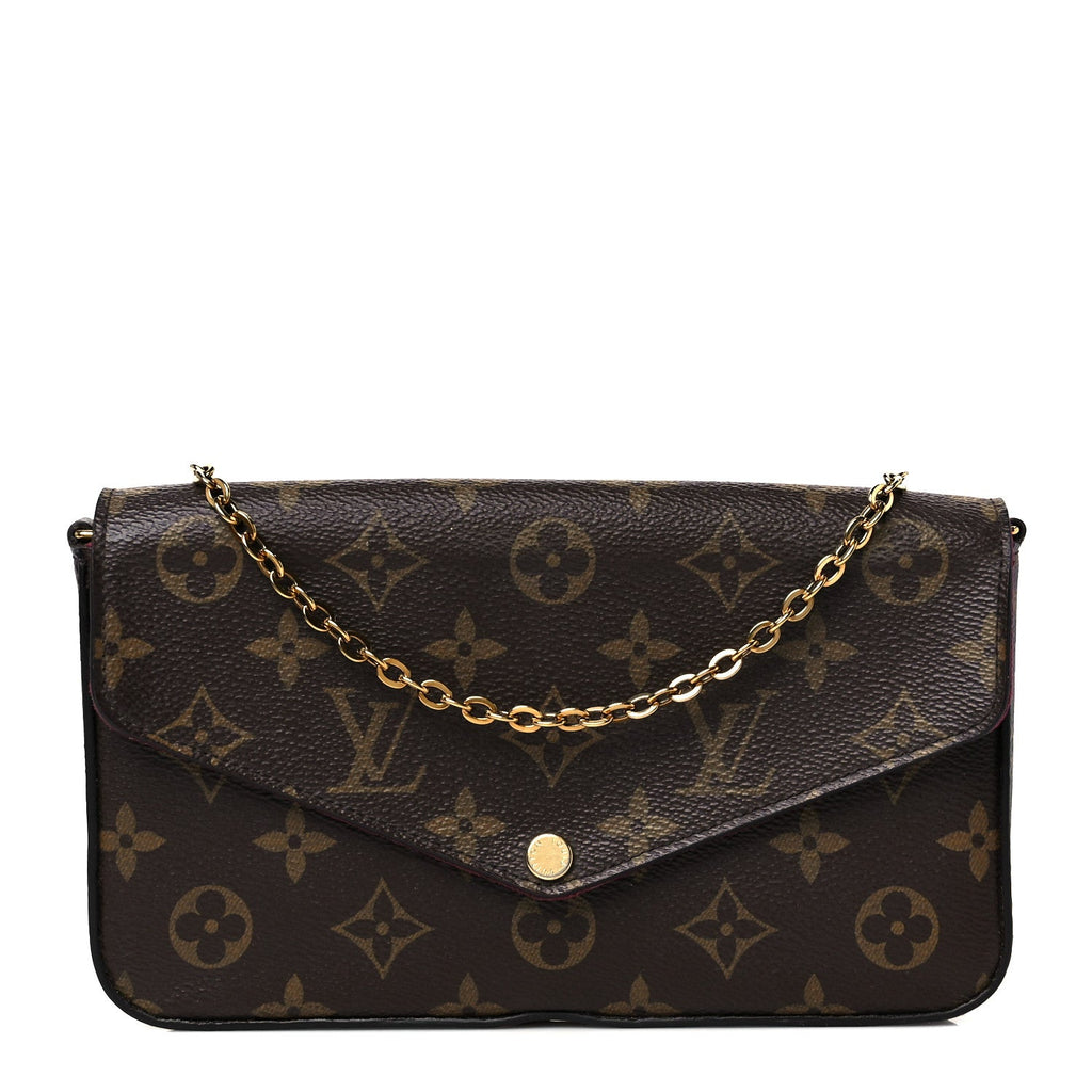 Louis Vuitton Monogram Pochette Felicie Chain Wallet Fuchsia
