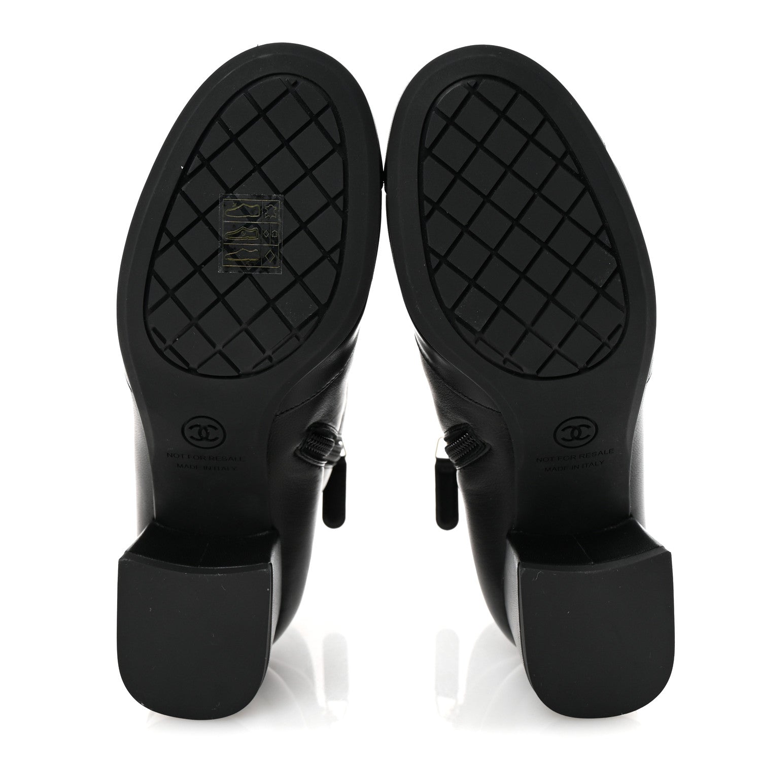 Chanel Stretch Lambskin Cap Toe CC Short Boots 35 Black