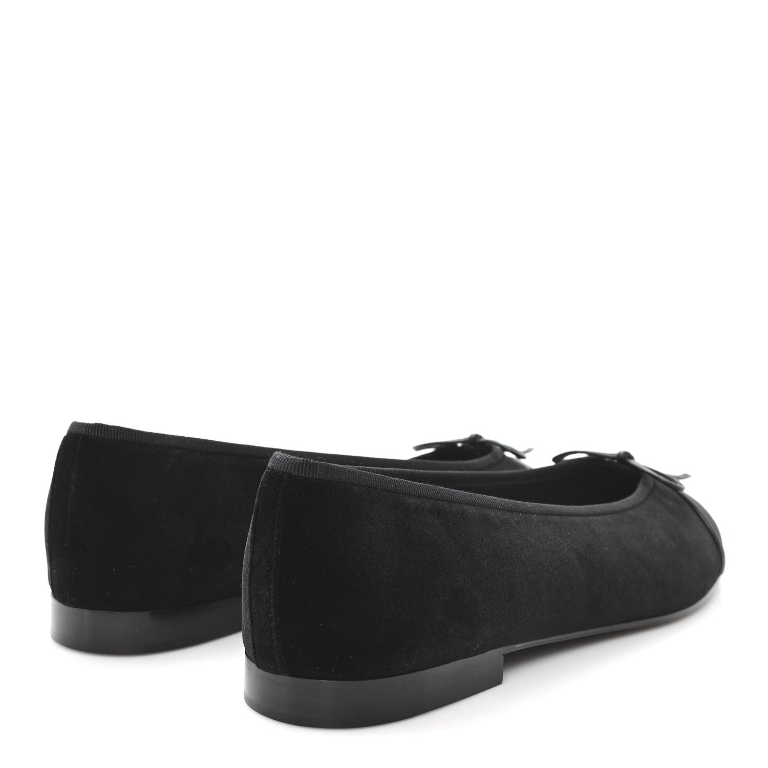 Chanel Suede Cap Toe CC Ballerina Flats 41 Black