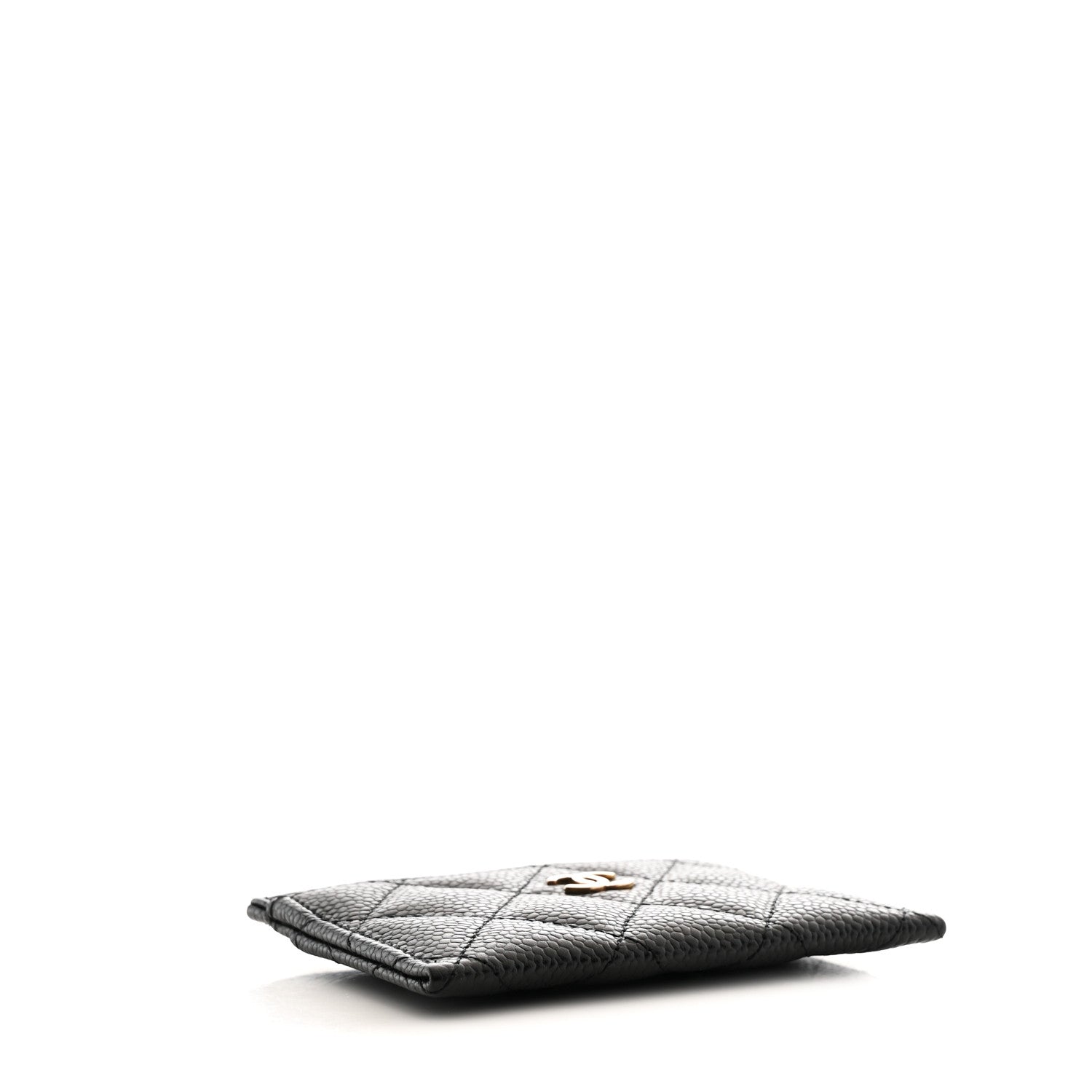 Caviar Quilted Card Holder Black