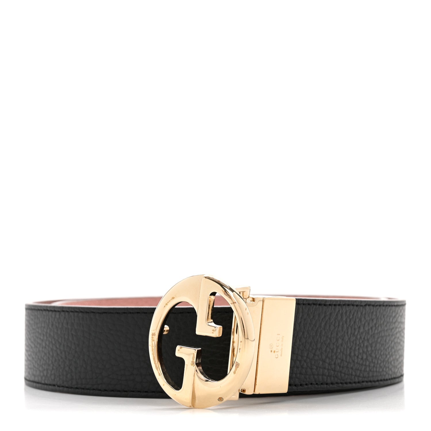 Gucci Calfskin 1973 Reversible Belt 90 36 Black Pink