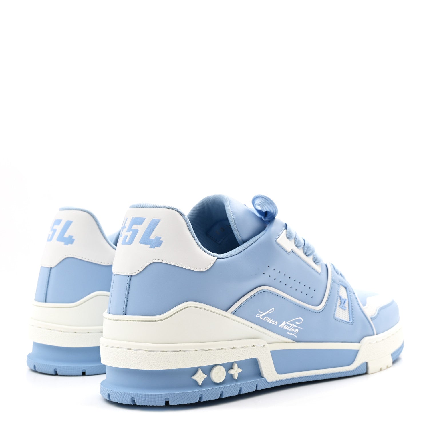 Louis Vuitton Calfskin Mens LV Trainer Sneakers 9 Blue
