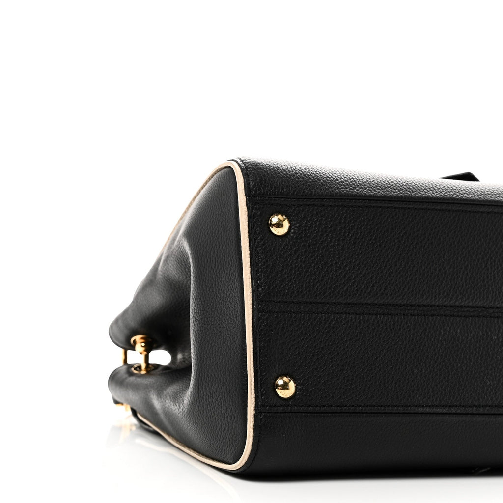 Louis Vuitton Grained Calfskin Monogram Double V Black