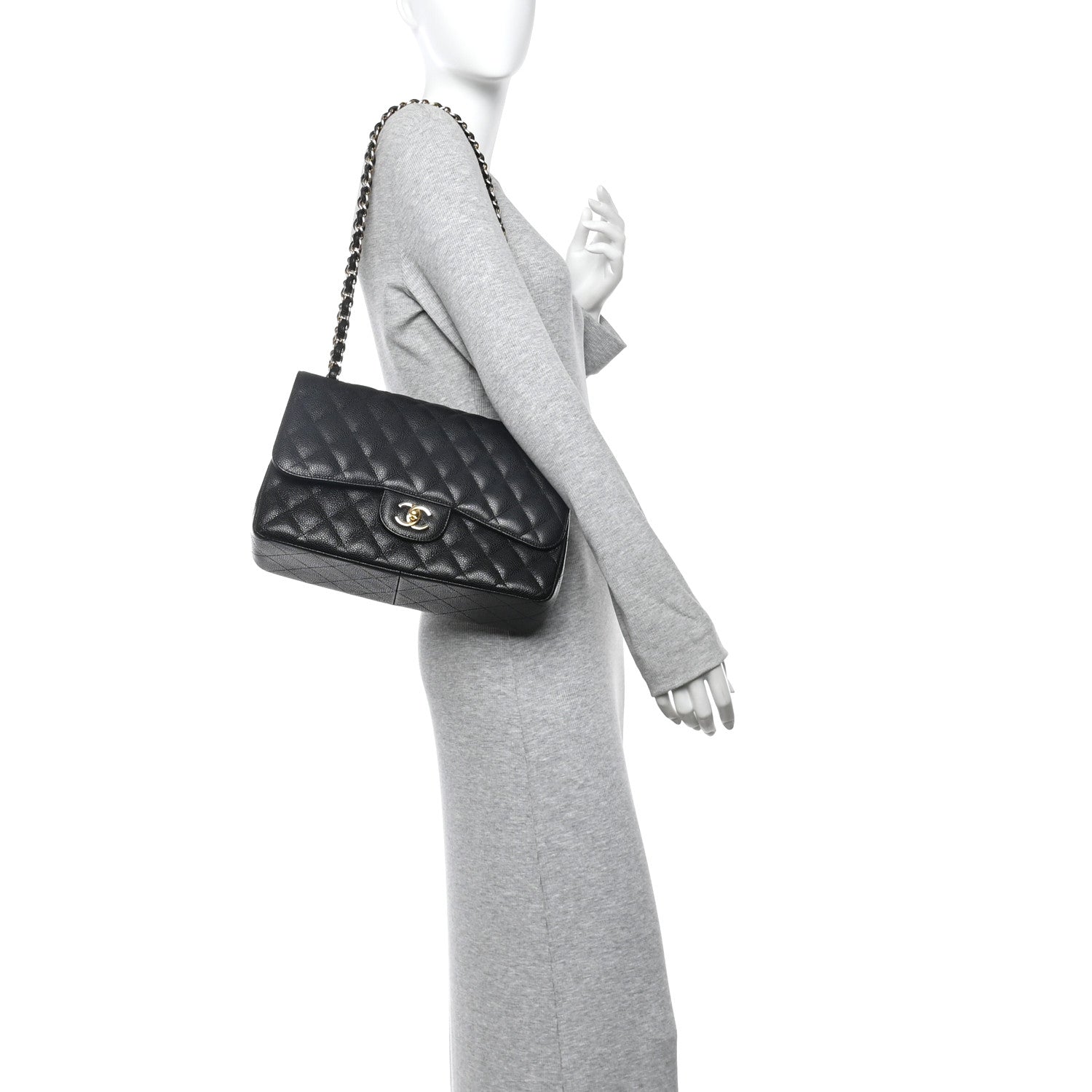 Chanel Caviar Quilted Jumbo Double Flap Black