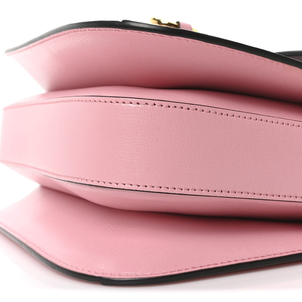 Gucci Snakeskin Calfskin Horsebit 1955 Shoulder Bag Blue Pink