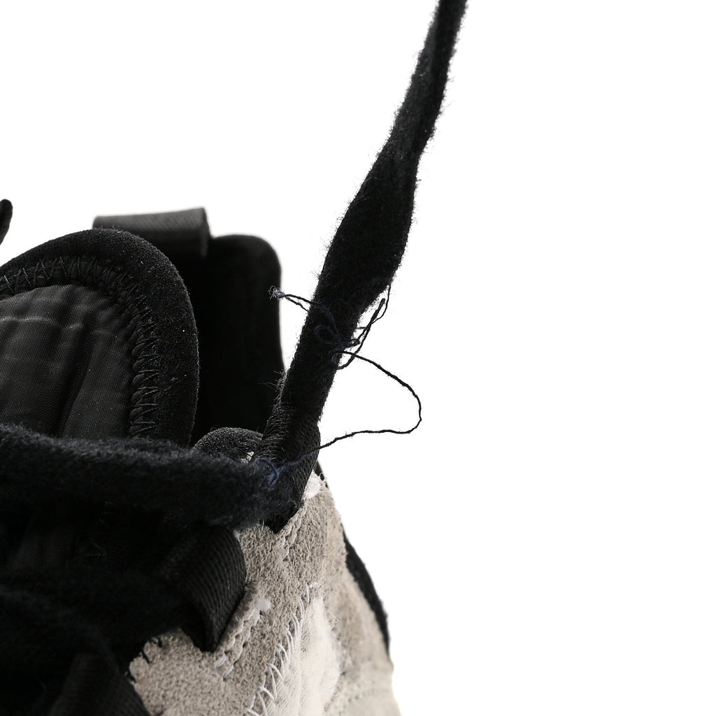 Fabric Suede Calfskin CC Sneakers 38.5 Ivory Black