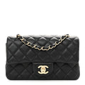 Chanel Lambskin Quilted Mini Rectangular Flap Black