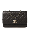 Chanel Lambskin Quilted Trendy CC Wallet On Chain WOC Dark Brown