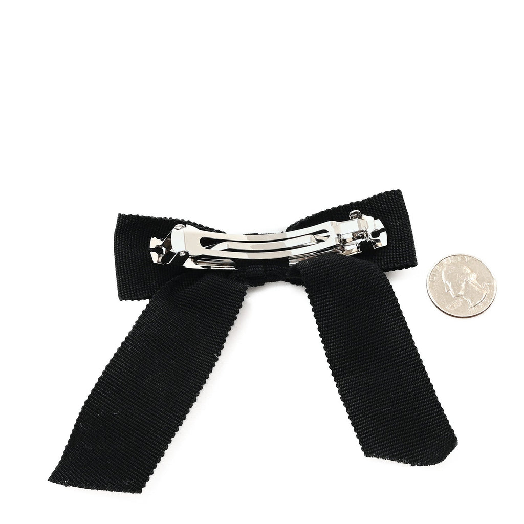 Grosgrain Bow CC Hair Clip Black
