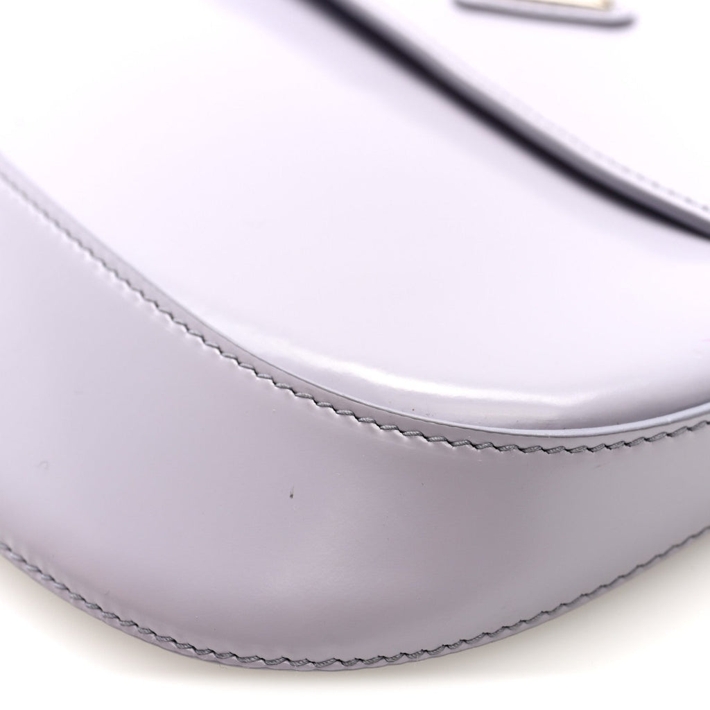 Prada Spazzolato Cleo Flap Shoulder Bag Fiordaliso