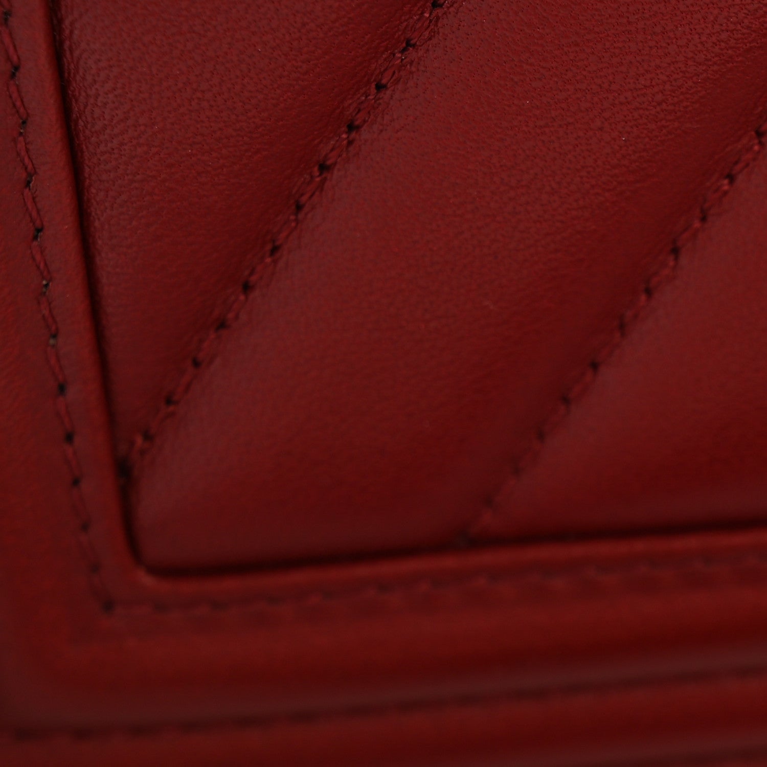 Chanel Lambskin Chevron Quilted Medium Boy Flap Red