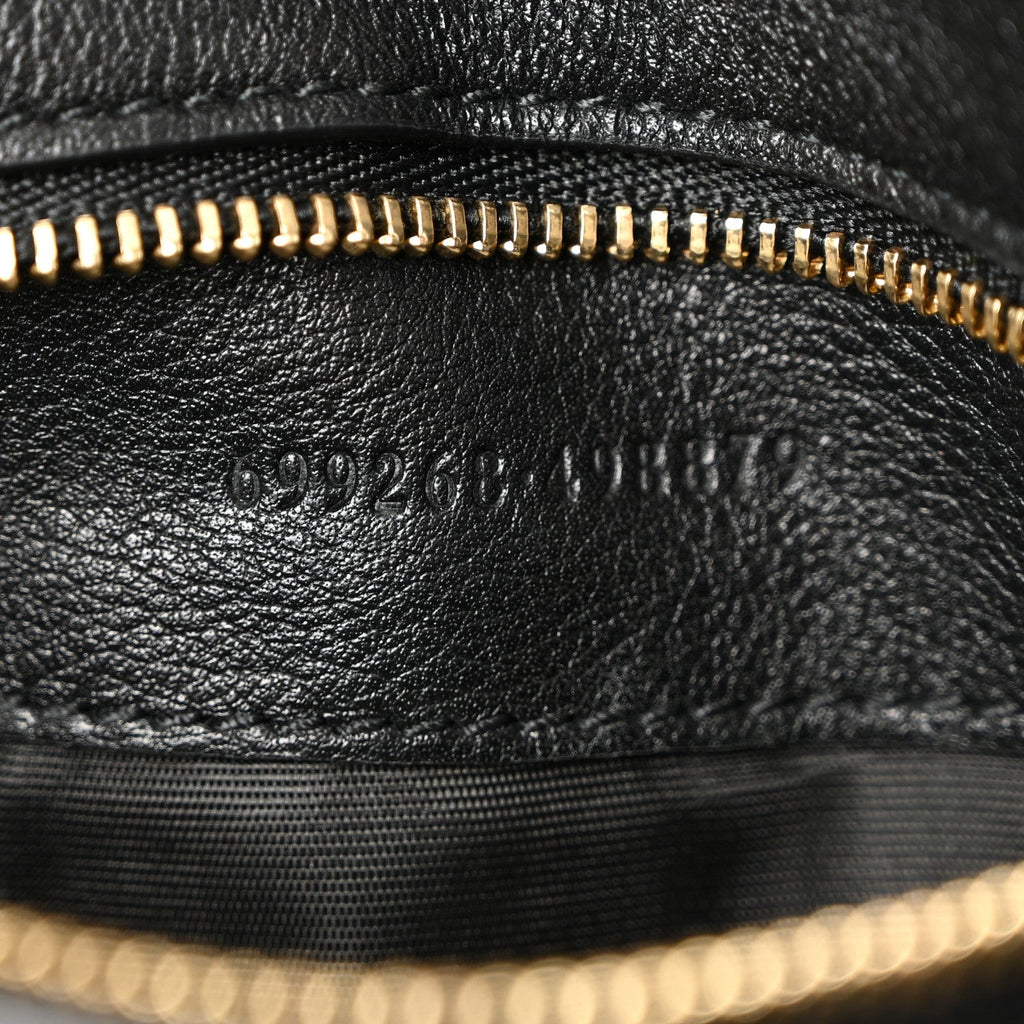 Gucci Roxy Calfskin Blondie Chain Shoulder Flap Bag Black
