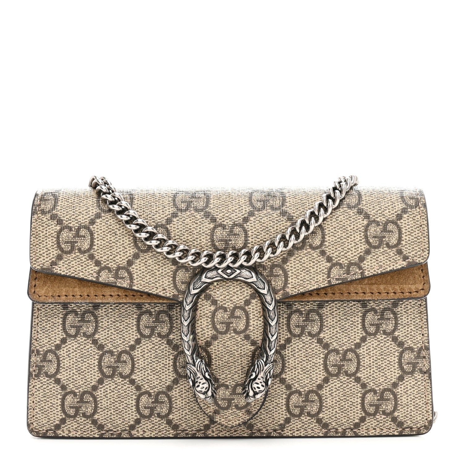 Gucci GG Supreme Monogram Super Mini Dionysus Shoulder Bag Taupe