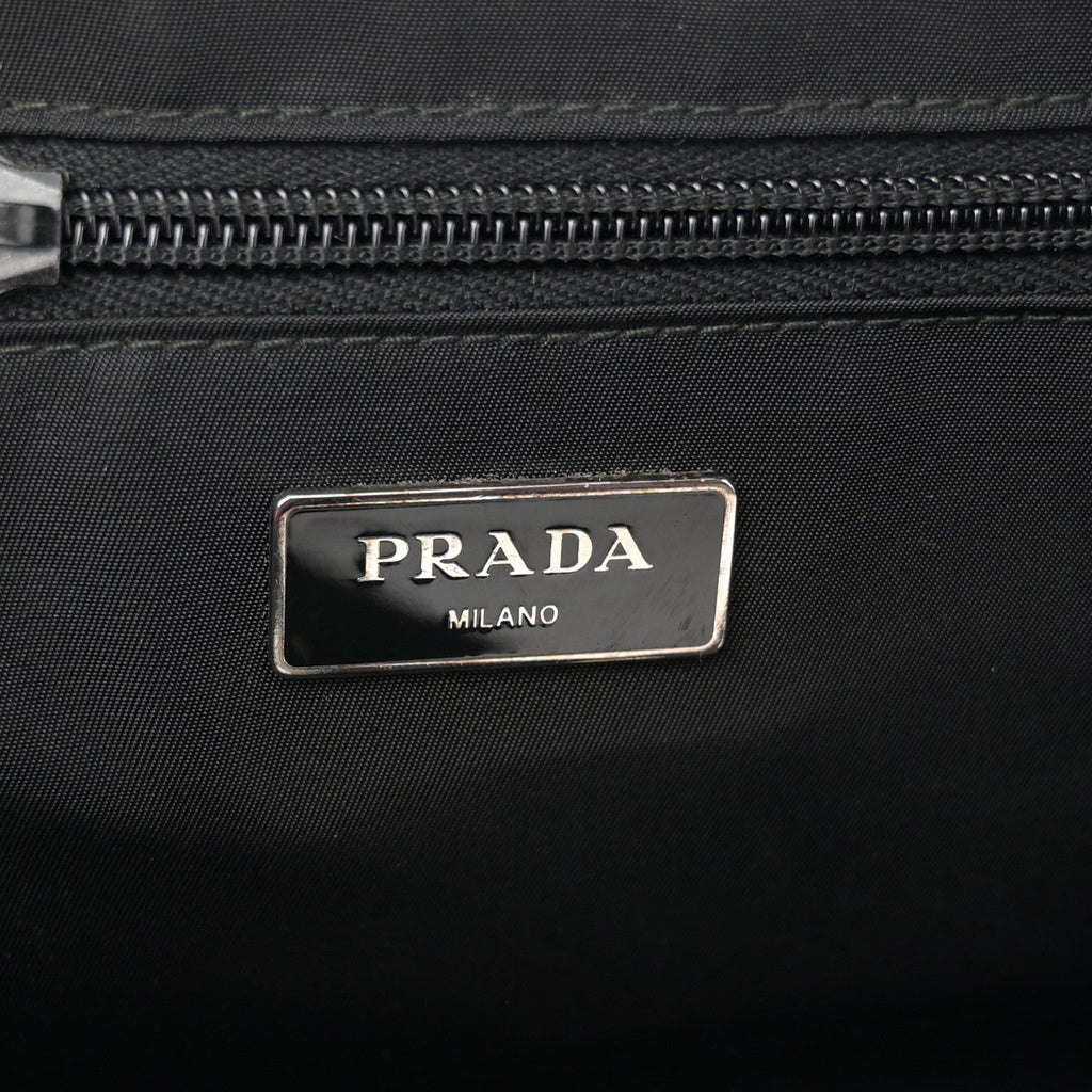Prada Tessuto Nylon Montagna Double Buckle Backpack Black