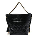 Chanel Crumpled Calfskin En Vogue Rope Hobo Bag Black