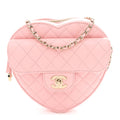 Chanel Lambskin Quilted Large CC In Love Heart Bag Light Pink
