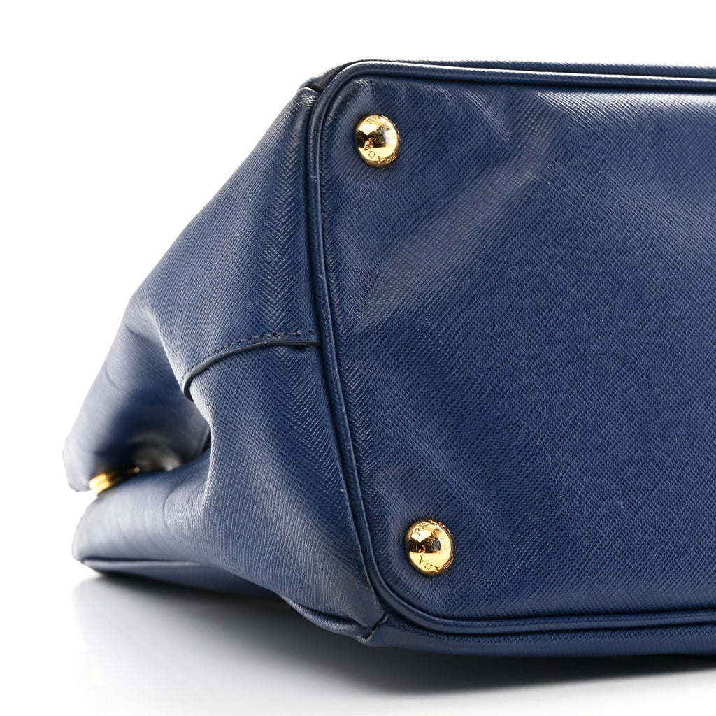 Prada Saffiano Lux Medium Galleria Double Zip Tote Bluette