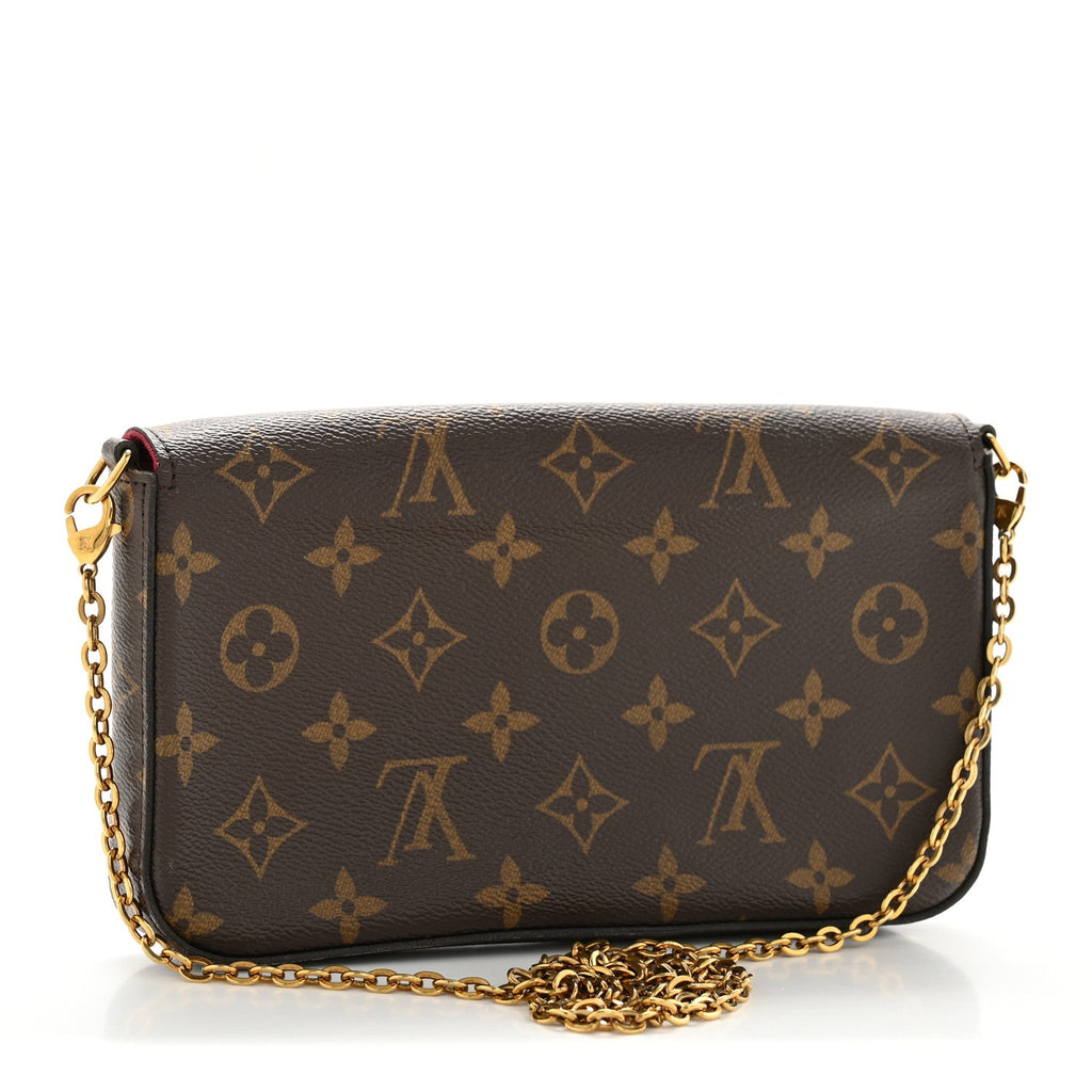 Louis Vuitton Monogram Pochette Felicie Chain Wallet Fuchsia