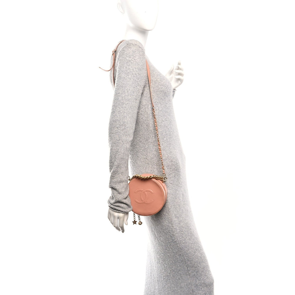 Chanel Calfskin Round As Earth Evening Bag Beige