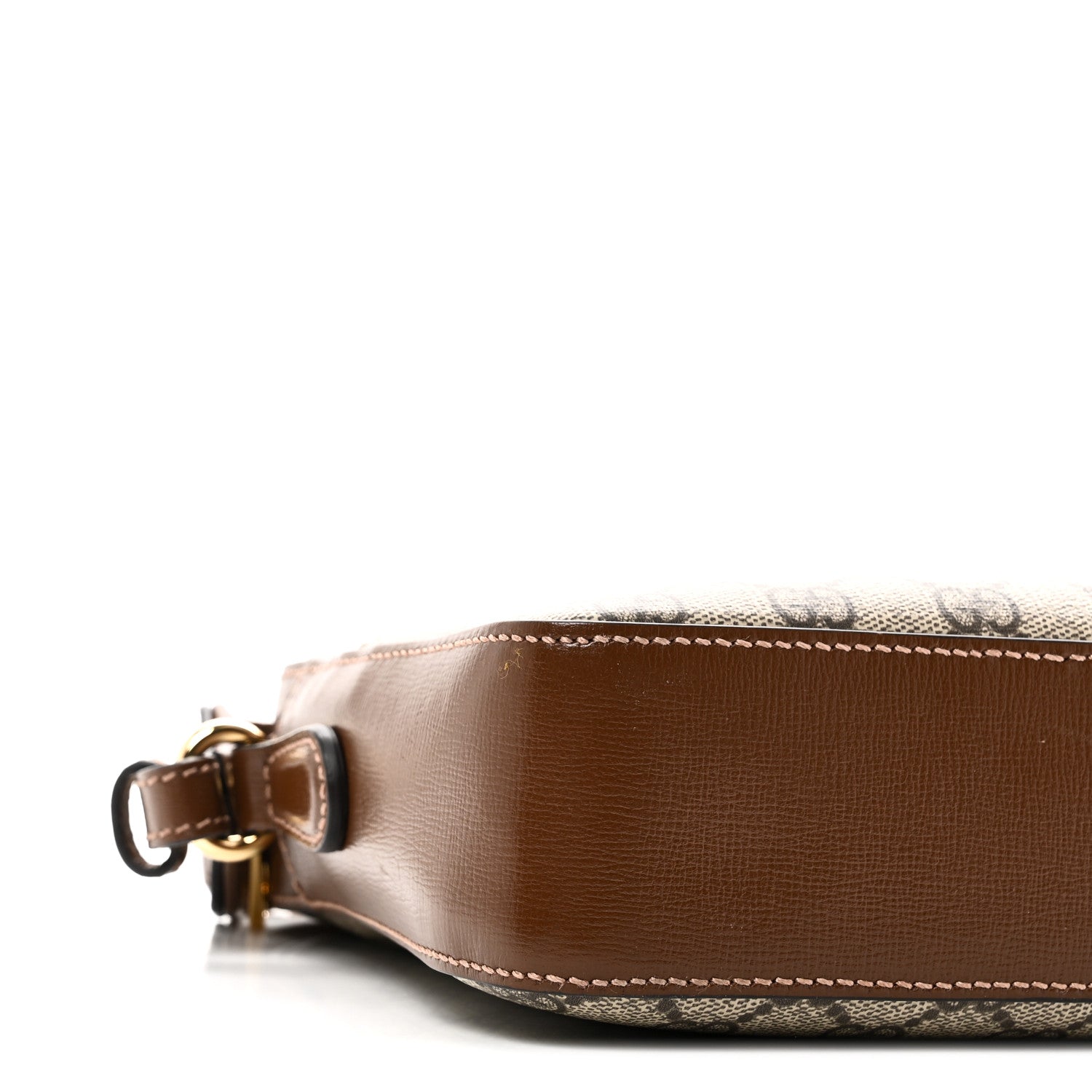 Gucci GG Supreme Monogram Azalea Calfskin Retro Interlocking G Messenger Shoulder Bag Beige Ebony Brown Sugar