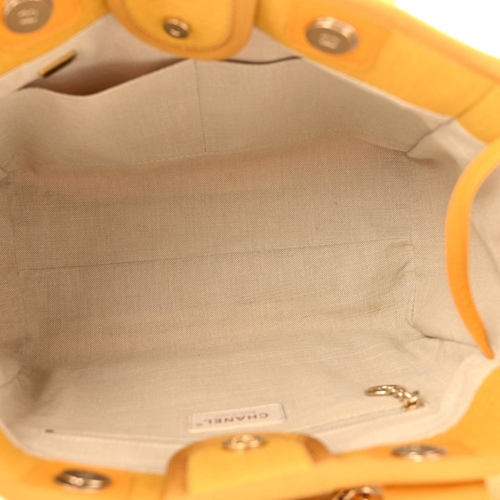 Chanel Mixed Fibers Small Deauville Tote Yellow