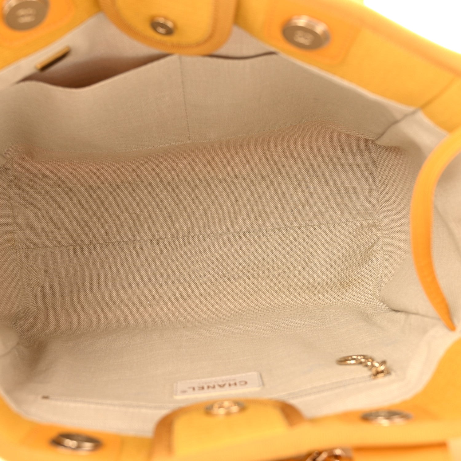 Chanel Mixed Fibers Small Deauville Tote Yellow