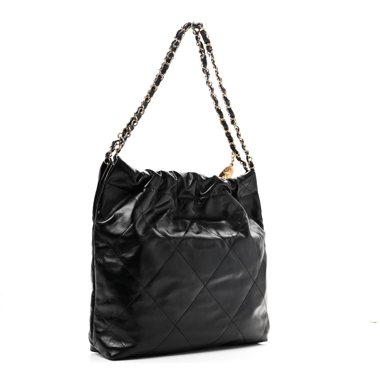 Chanel Shiny Calfskin Quilted Small Chanel 22 Black