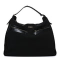 Gucci Calfskin Canvas Double Zip Large Travel Bag Black