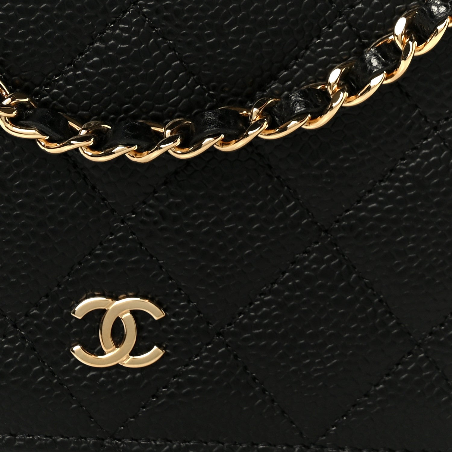 Chanel Caviar Quilted Wallet on Chain WOC Black