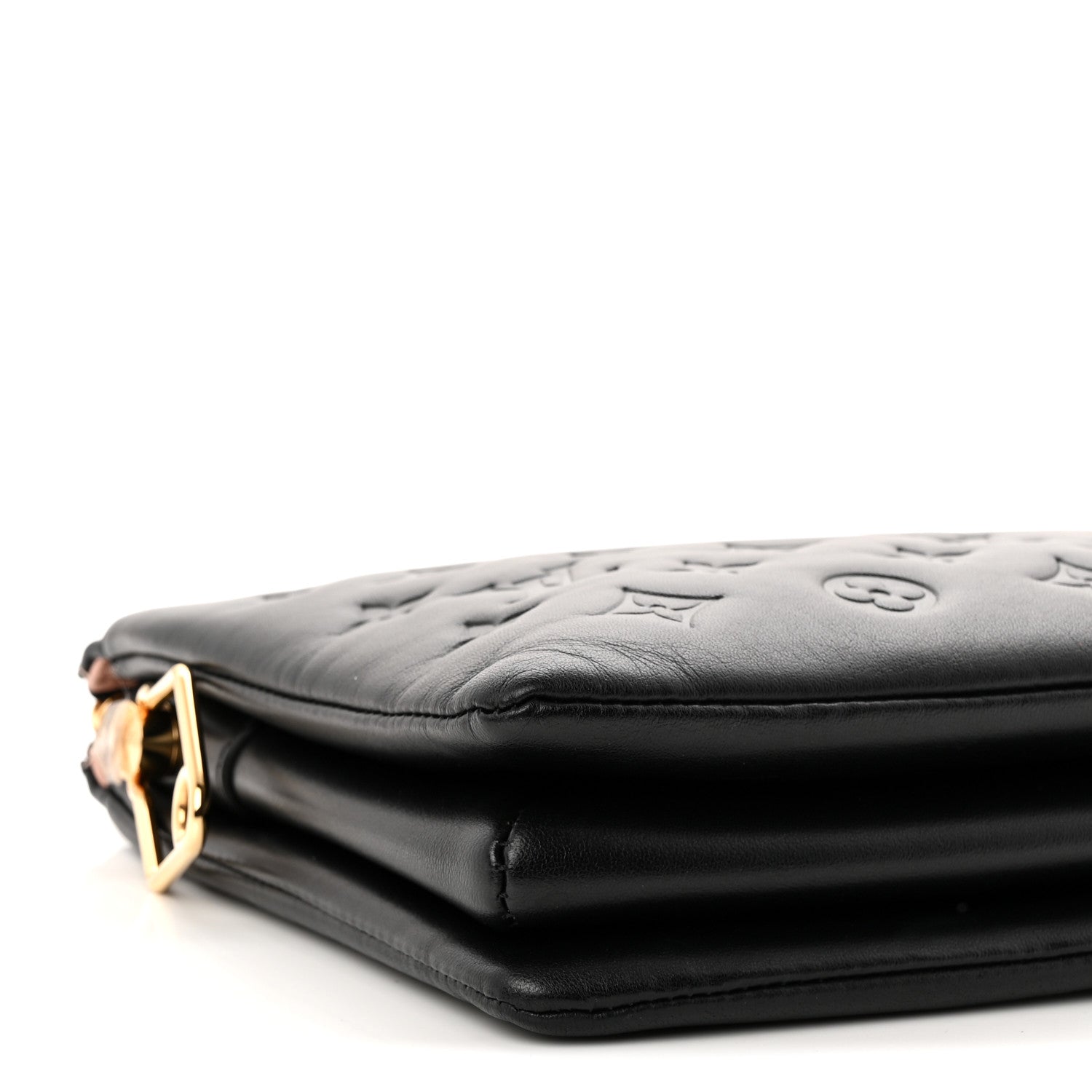 Louis Vuitton Lambskin Embossed Monogram Coussin PM Black